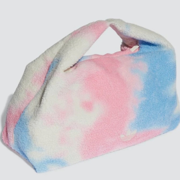 🇺🇲ADÍDAS Tie Dyed Fuzzy Shoulder Bag in Cream White/Multicolored Nice - Picture 4 of 11
